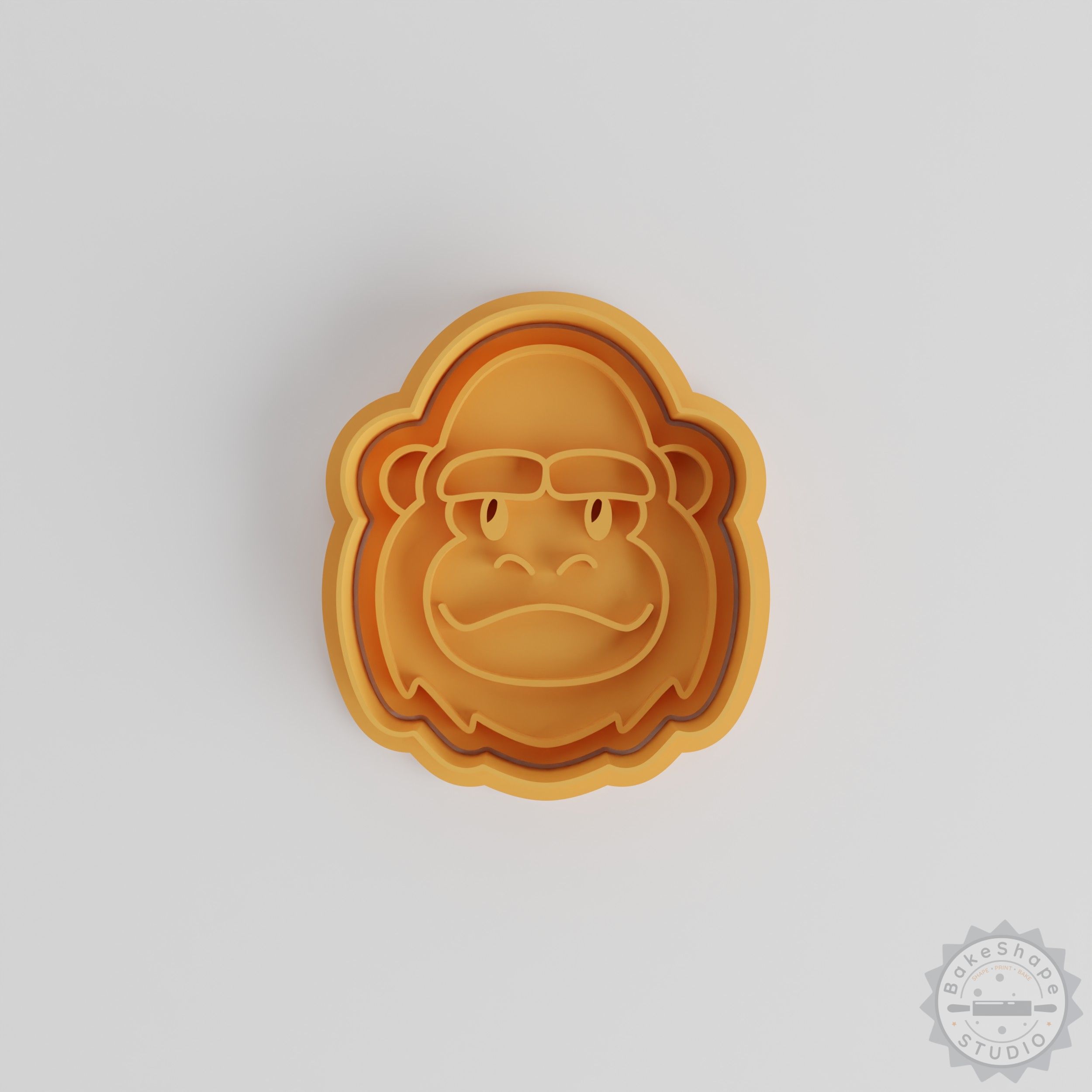 Gorilla Cookie Cutter & Stamp Set, Wildlife Primate Shapes, Perfect for Fondant, Includes 6 Pieces in 3 Sizes