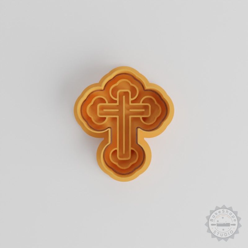 Cross Cookie Cutter and Stamp Set, Skull Cross Design, Fondant Tool, 3 Sizes
