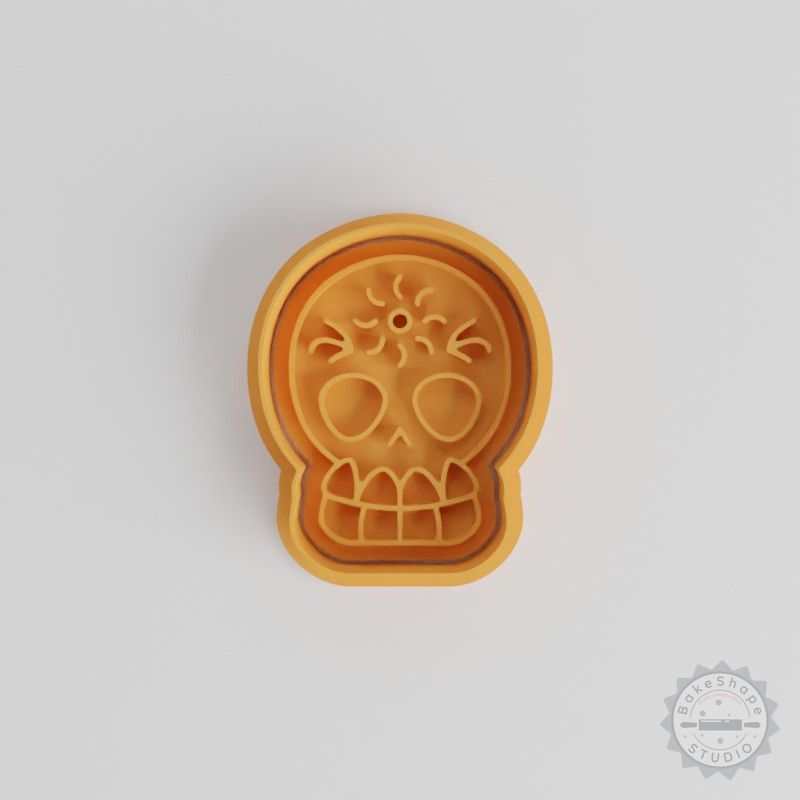 Skull Cookie Cutter & Stamp Set, 6-Piece, Multi-Size for Cookies & Fondant, Day of the Dead Skeleton Design