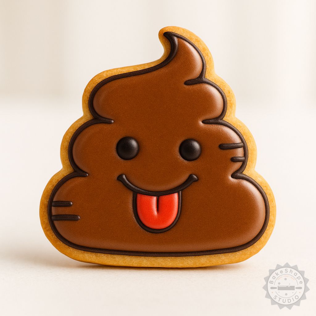 Poop shape cookie cutter and stamp STL for 3D printing in three sizes Small, Medium, Large