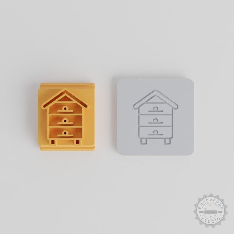 Apiary Stamp Tile Set, 5 Sizes for Clay, Cookies & Fondant, Bee Hive & Honeycomb Design