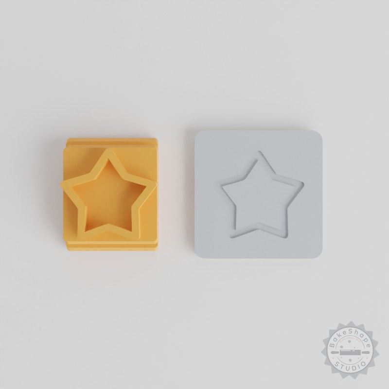 Five Point Star Stamp Tile Set, 5 Sizes for Clay, Cookies, Fondant, Crafts