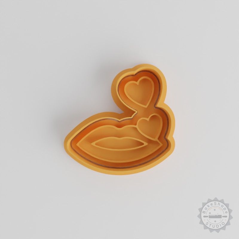 Romantic Proposal Cookie Cutter and Stamp Set, 6 Pieces, Perfect for Cookies and Fondant, Novelty Love, Lips, Kiss Designs
