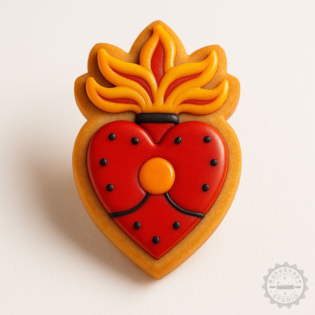 Heart shape cutter and stamp set STL for 3D printing with small, medium, and large sizes for cookies and fondant