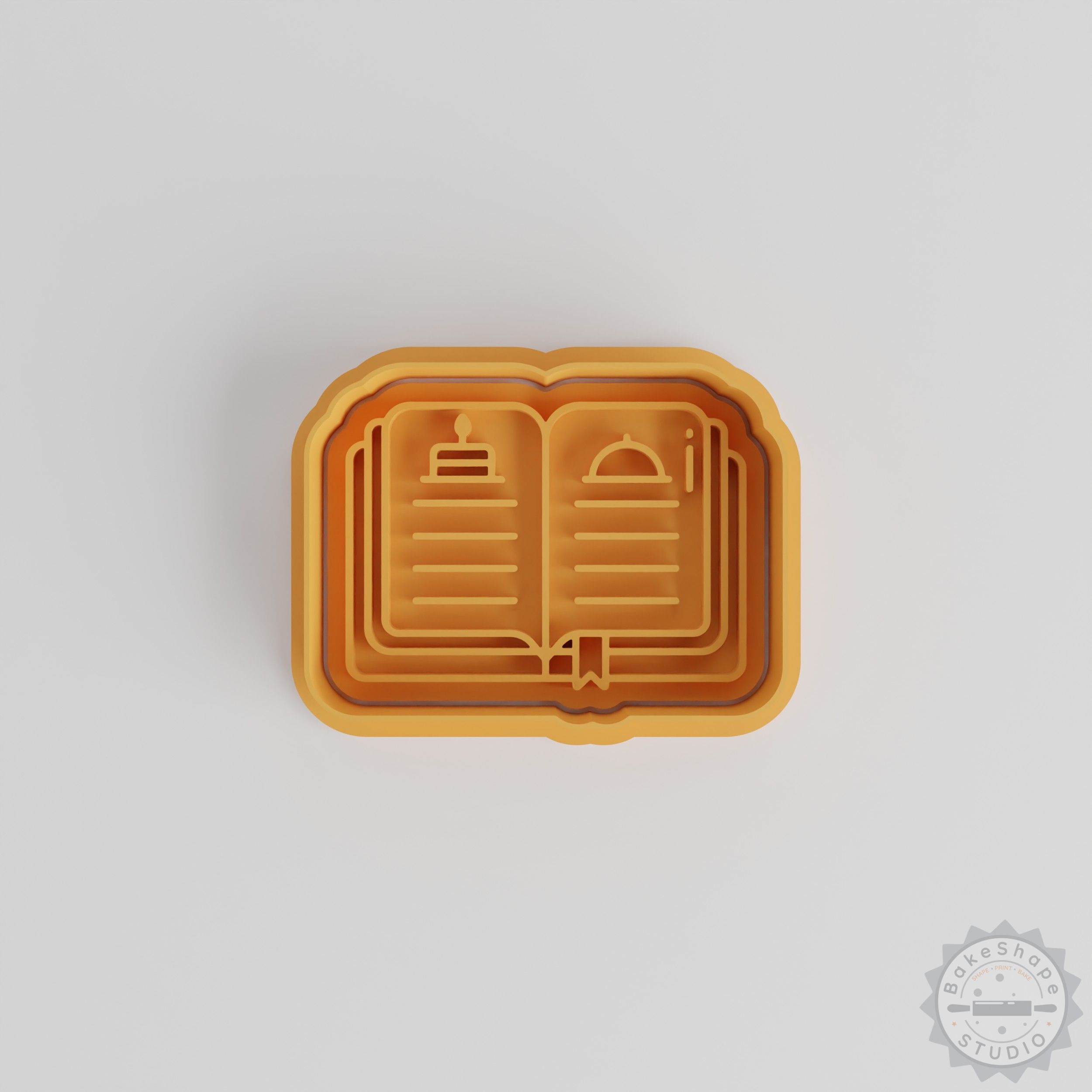 Recipe Book with Shape Cutter & Stamp Set for Cookies & Fondant, 6 Piece Collection, Sizes S/M/L