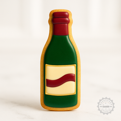 Decorated example 1 of Wine Cookie Cutter and Stamp Set, Perfect for Cookies and Fondant, Includes 6 Pieces in 3 Sizes