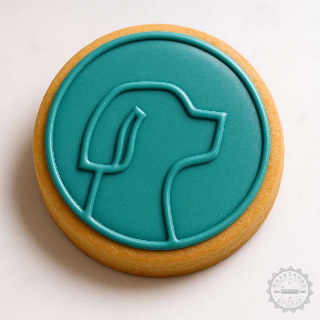 Dog cookie cutter and stamp STL set in small, medium, and large sizes for 3D printing dog-shaped treats