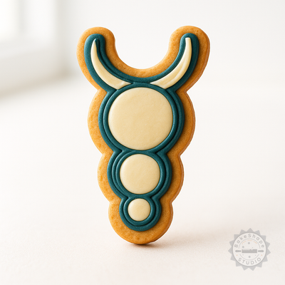 Decorated example 1 of Ashlesha Nakshatra Vedic Astrology Shape Cutter & Stamp Set for Cookies and Fondant, 6-Piece, S/M/L