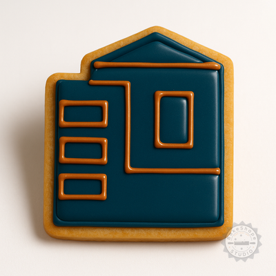 Decorated example 1 of Building Cookie Cutter & Stamp Set, Multi-Size Skyscraper Shapes, Perfect for Fondant