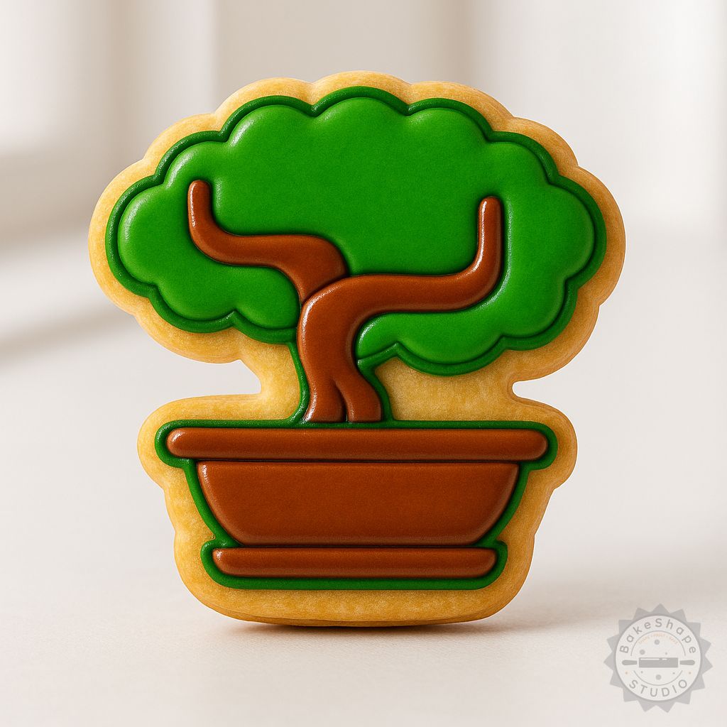 Bonsai Tree cookie cutter and stamp STL set for 3D printing in small, medium, and large sizes