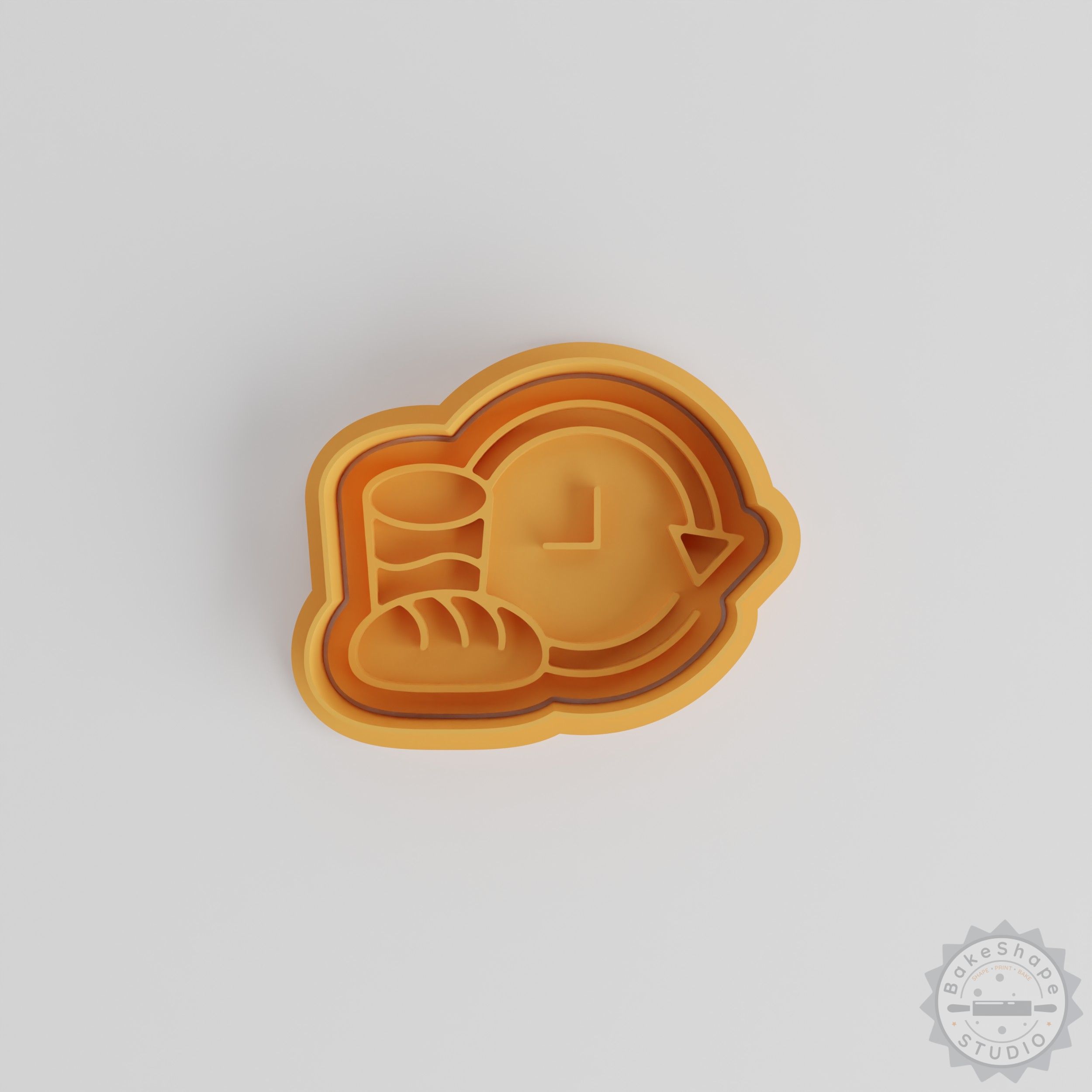 Fasting shape cookie cutter and stamp set STL for 3D printing featuring 3 sizes for fondant and cookies