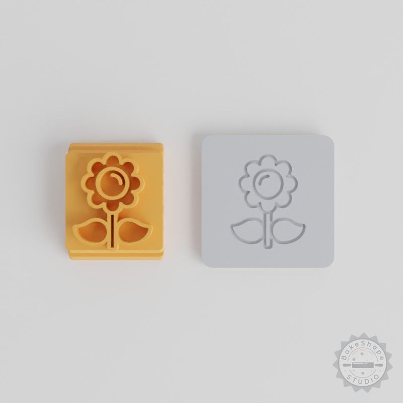 Daisy Stamp Tile Set for Clay, Cookies, Fondant, 5 Sizes Blossom Flower Design