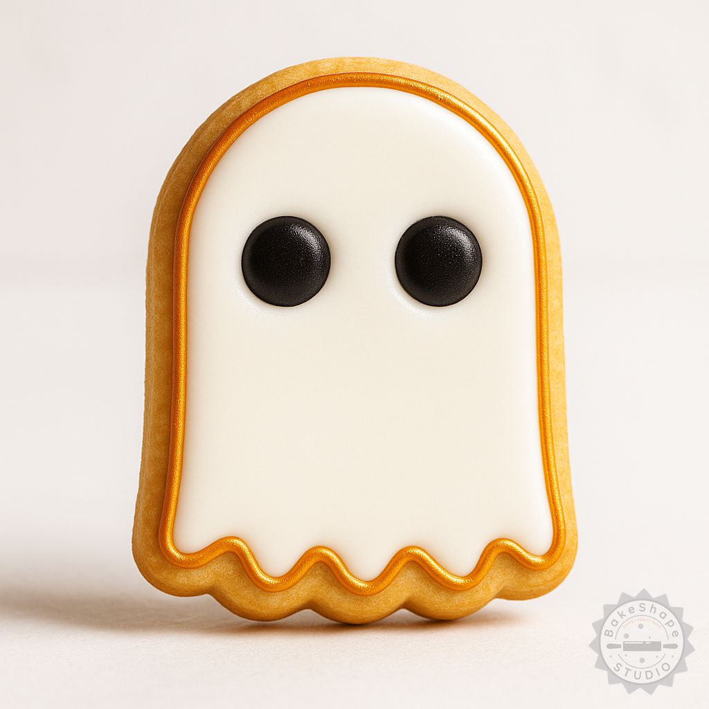 Ghost shape cookie cutter and stamp set STL for Halloween 3D printing with multiple sizes