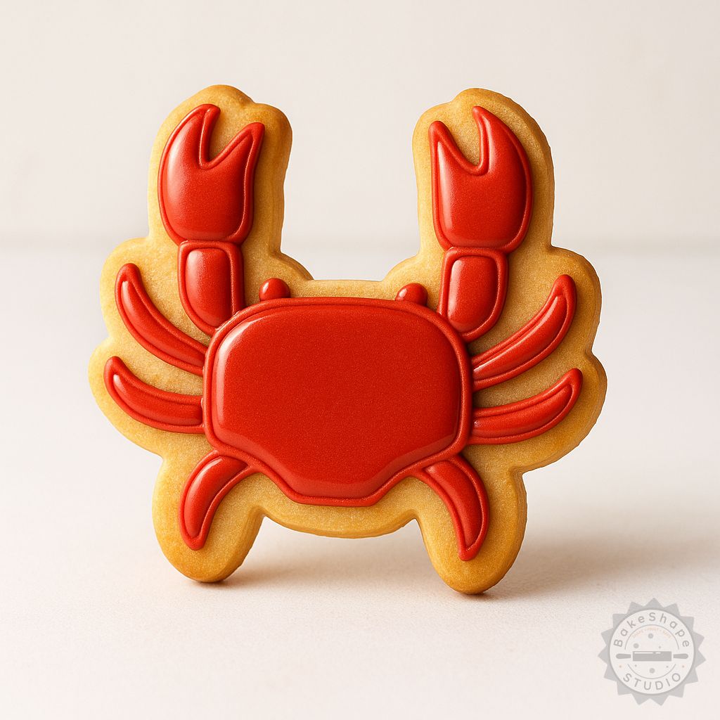 Crab cookie cutter and stamp set STL for 3D printing with small, medium, and large size options