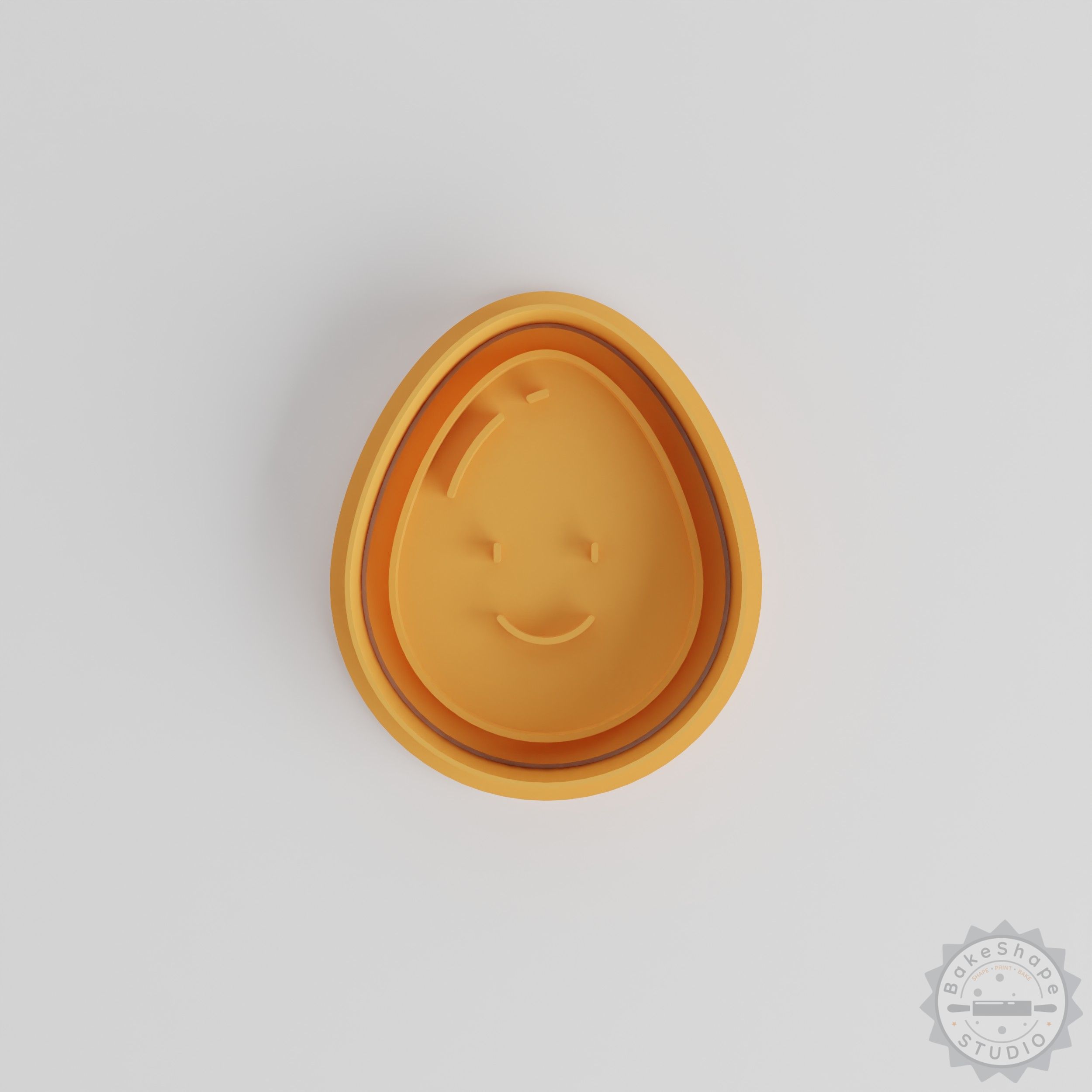 Kawaii Egg Shape Cutter & Stamp Set, 6-Piece Cookie & Fondant Tool Collection, S/M/L Sizes