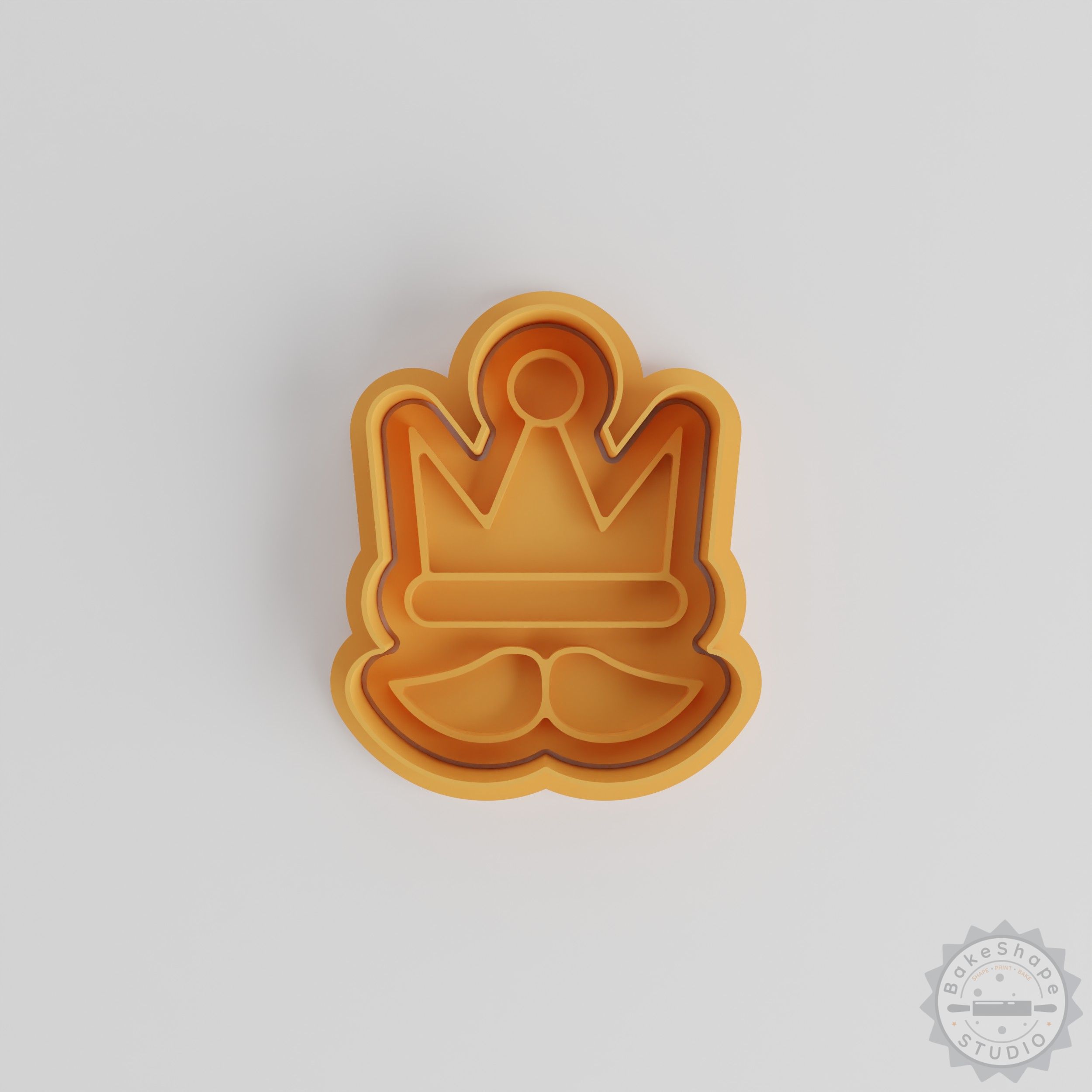 Hipster Crown Cookie Cutter and Stamp Set, Funny Moustache Tiara, Party Props, 6-Piece, S/M/L Sizes