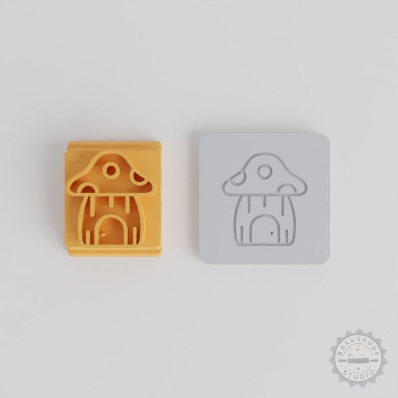 Mushroom Stamp Tile Tool Set for Clay, Cookies, Fondant Crafting - 5 Sizes