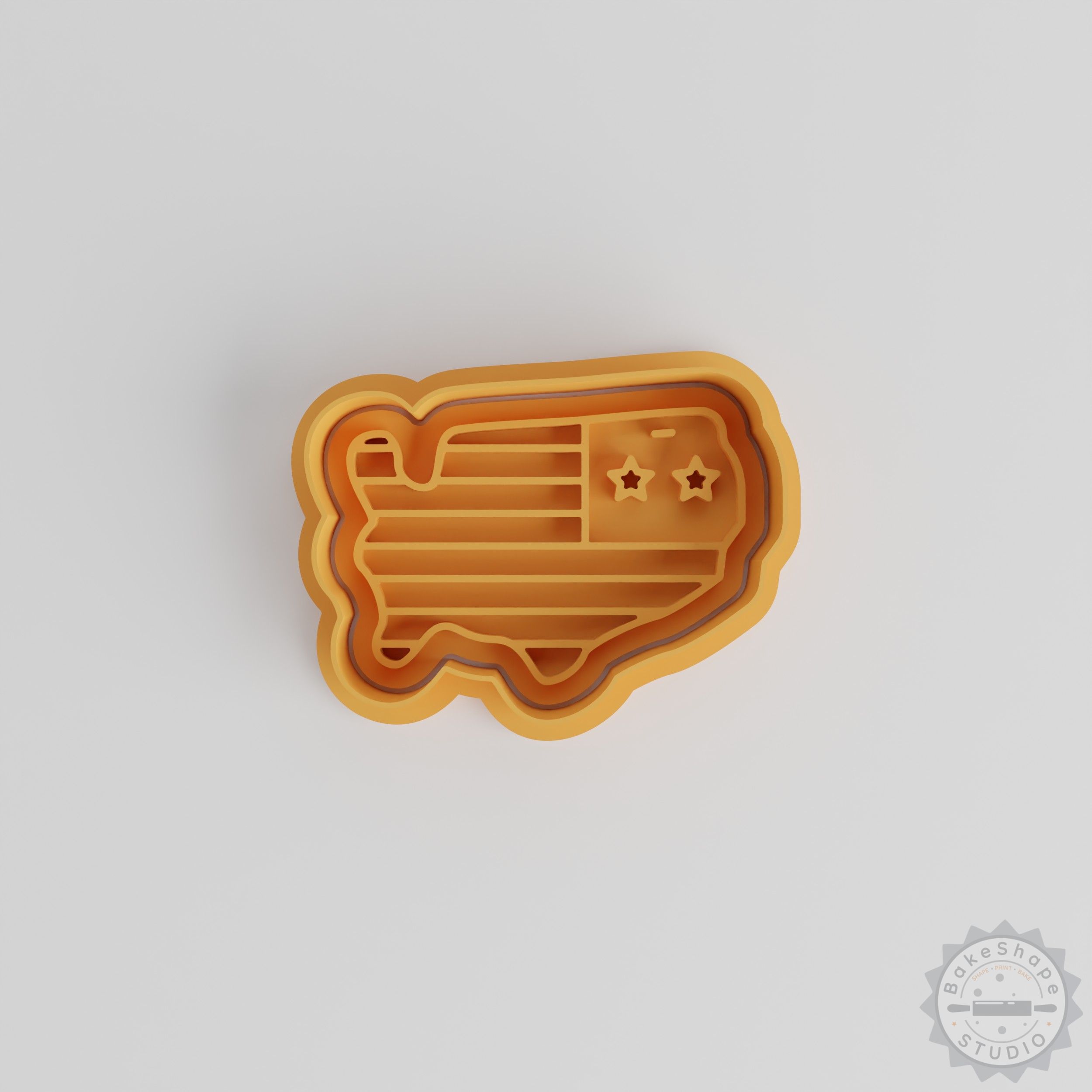 USA Map Cookie Cutter & Stamp Set, 6 Pc, Perfect for Cookies & Fondant, Multiple Sizes