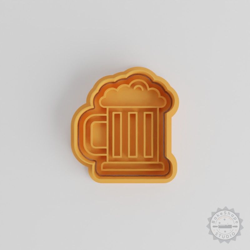 Beer Mug Cookie Cutter Set, 6-Piece, Craft Brew Fondant Stamp, Party Drink Baking Tools, S/M/L Sizes