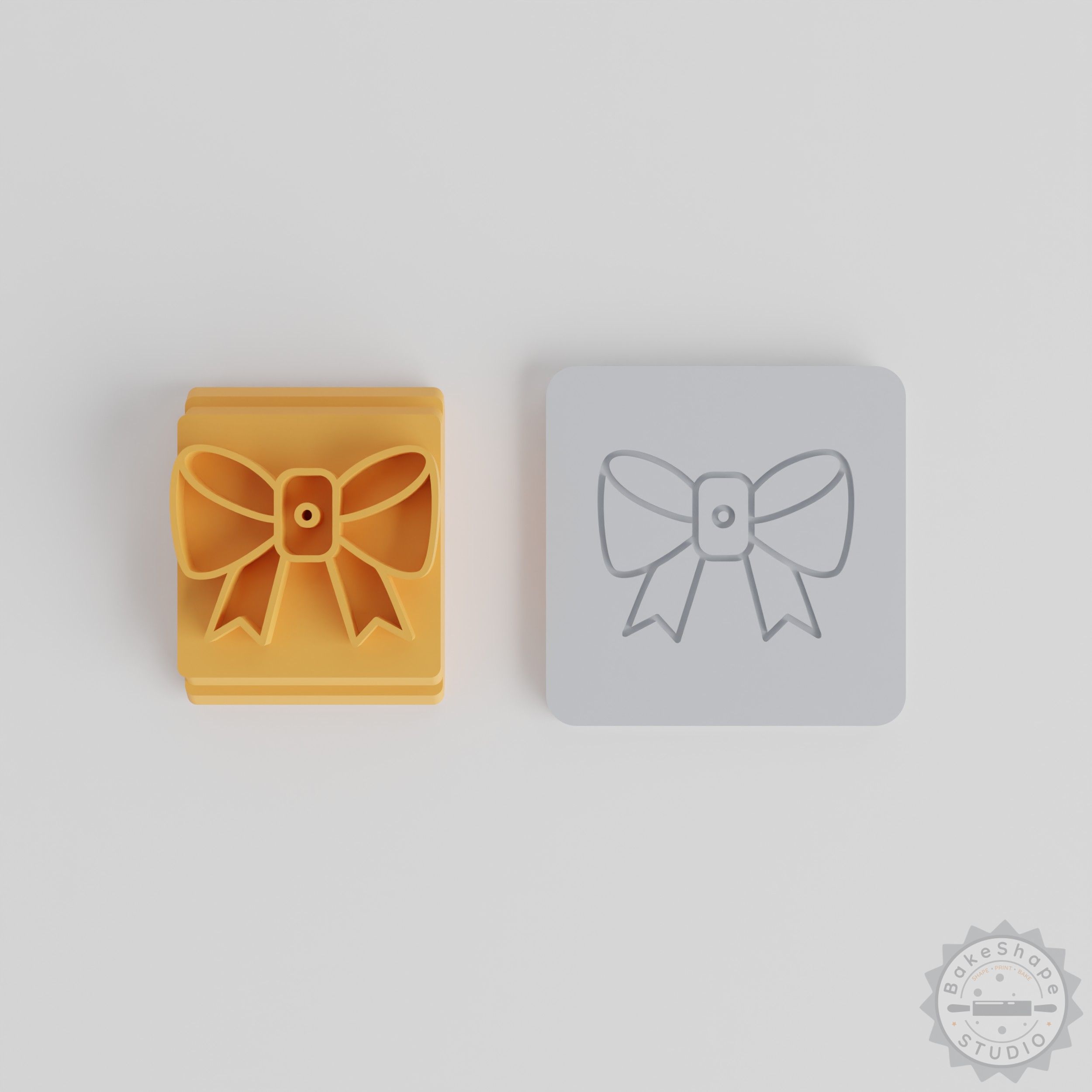 Versatile Bow Stamp Tile Set for Clay and Cookies, 5 Sizes, Perfect for Crafting and Baking