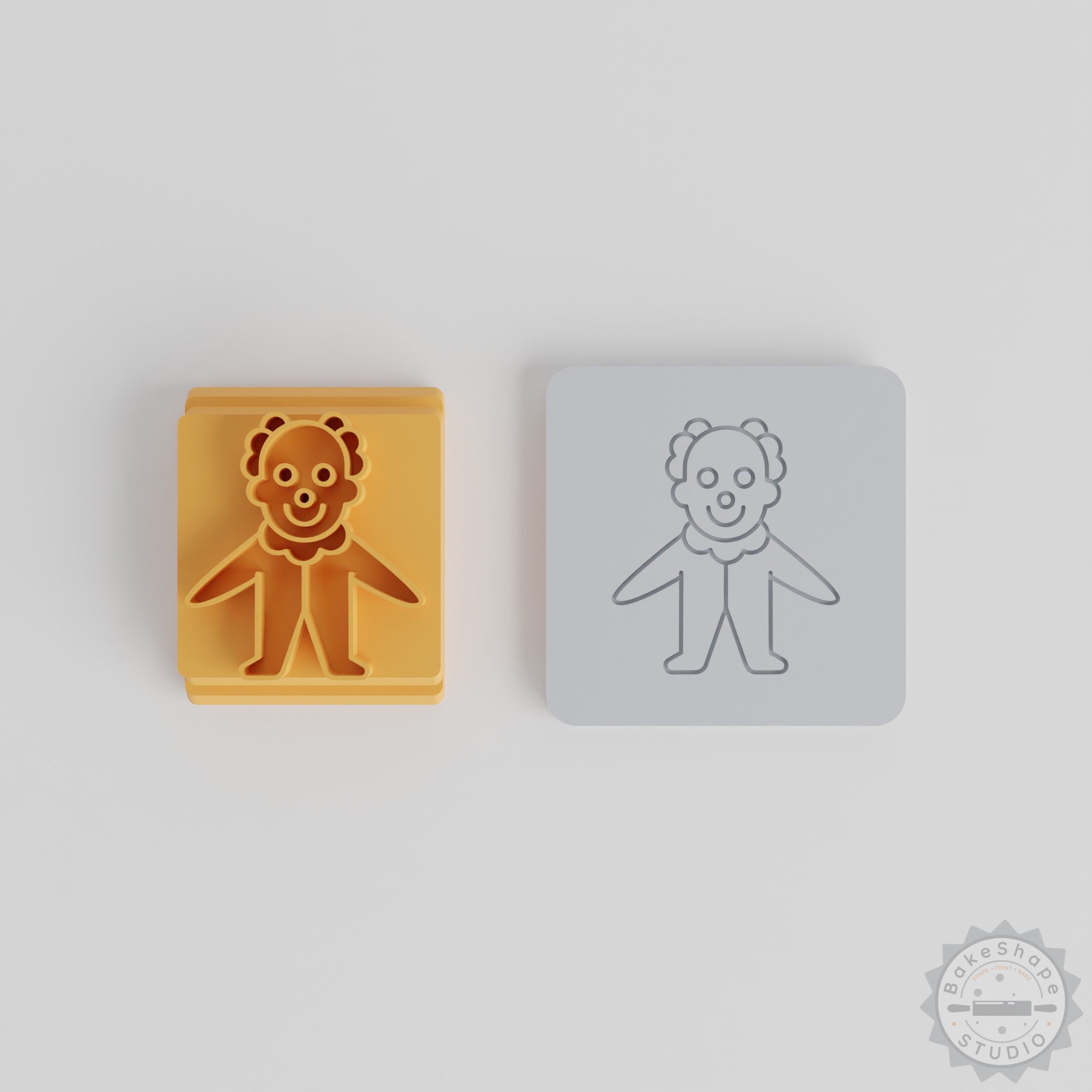 Clown Stamp Tile Set, 5 Sizes, Halloween Character Motif for Clay, Cookies, Fondant, Decorative Baking