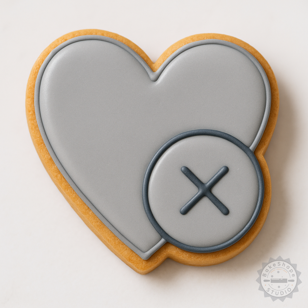 Decorated example 1 of Heart Shape Cutter and Stamp Set, 6-Piece Cookie and Fondant Tool in S/M/L Sizes