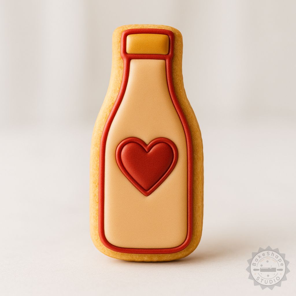 Bottle cutter and stamp set STL for cookie and fondant 3D printing in wine and champagne shapes