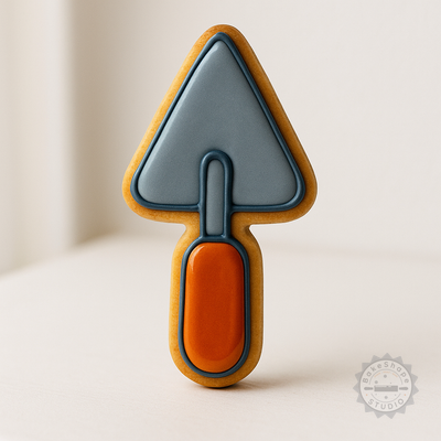 Decorated example 1 of Trowel Set with Cutter Stamp, Perfect for Cookies Fondant, 6-Piece S/M/L Shapes