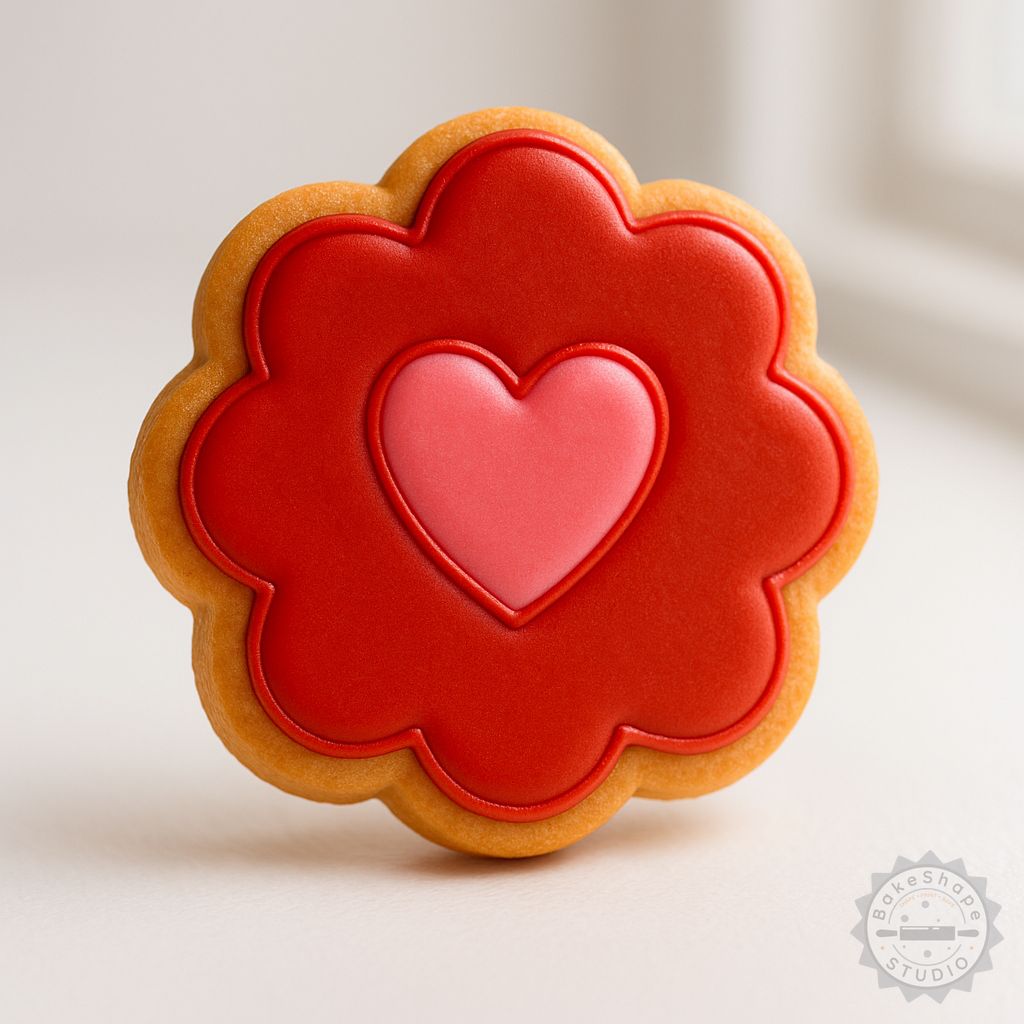 Love Insignia heart symbol cookie cutter and stamp set STL for 3D printing