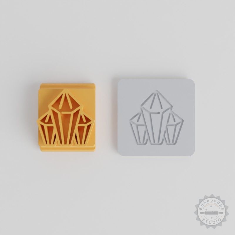 Diamonds Stamp Tile Set, 5-Piece Motif Sizes 20-40mm, Perfect for Clay, Cookies, and Fondant