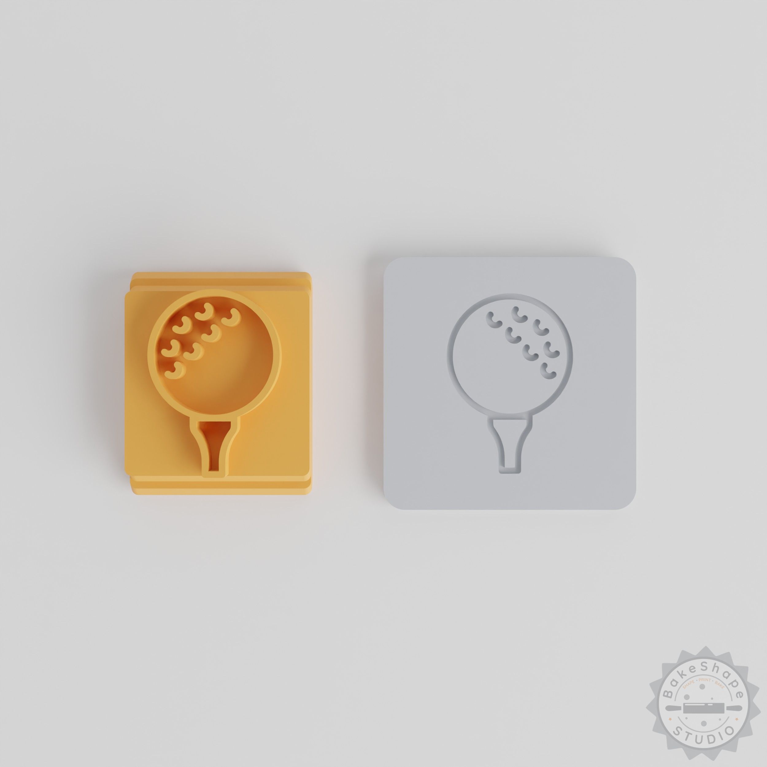 Golf Stamp Tile Set for Clay and Fondant, 5-Piece Motif Sizes 20mm to 40mm