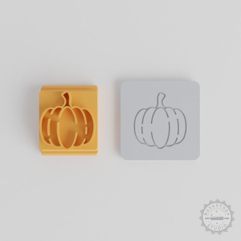Pumpkin Stamp Tile Set, 5 Motif Sizes for Clay, Cookies, Fondant, Autumn Harvest Design