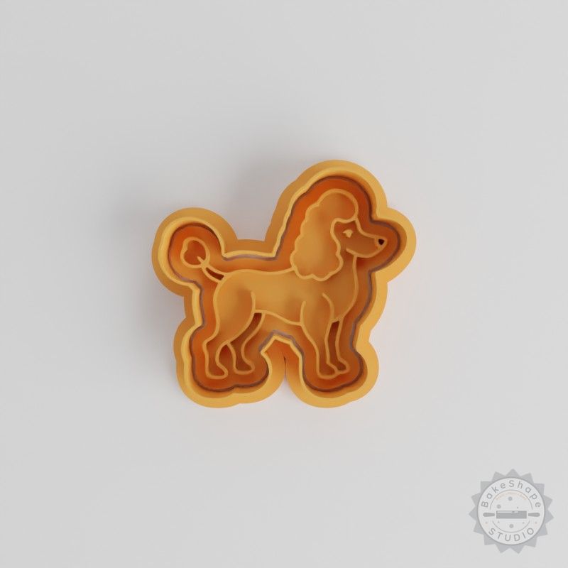 Poodle Shape Cutter and Stamp Set, Perfect for Cookies and Fondant, Includes 6 Pieces in 3 Sizes (S/M/L)