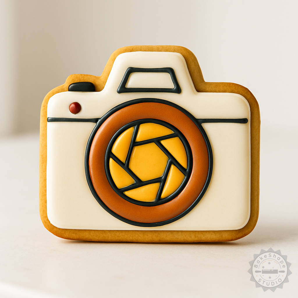 Decorated example 1 of Wide Angle Camera Set with Cookie Shape Cutter and Stamp, 6-Piece, S/M/L
