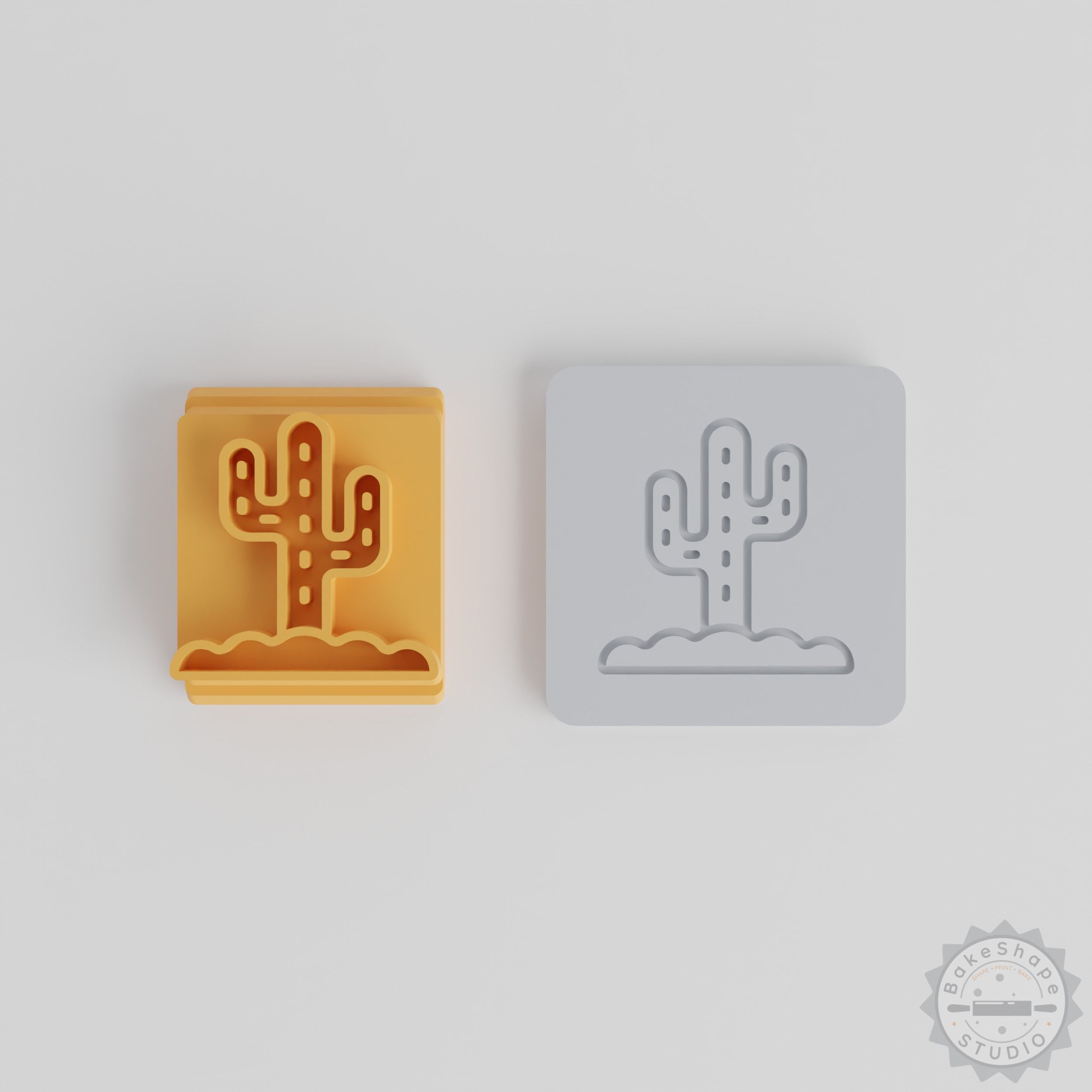 Cactus Stamp Tile Set, 5 Motif Sizes for Clay & Fondant Crafting