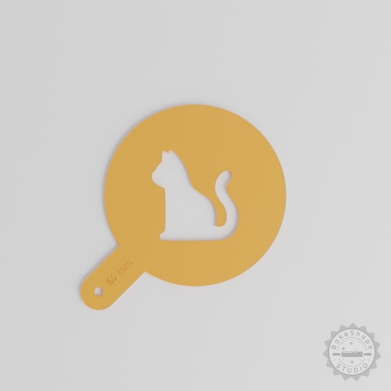 Cat Art Stencil Set, 5 Sizes, Perfect for Latte Decor, Baking Decoration, and Painting, Compatible with Powdered Sugar, Cocoa, Edible Glitter