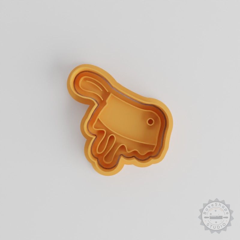Bloody Cleaver Cookie Cutter Set, 6 Pieces, Perfect for Halloween Fondant, S/M/L Sizes
