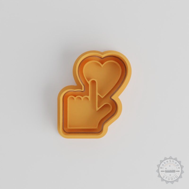 Feelings Cookie Fondant Cutter Set, 6-Piece, Heart Gesture Valentine Love Sign