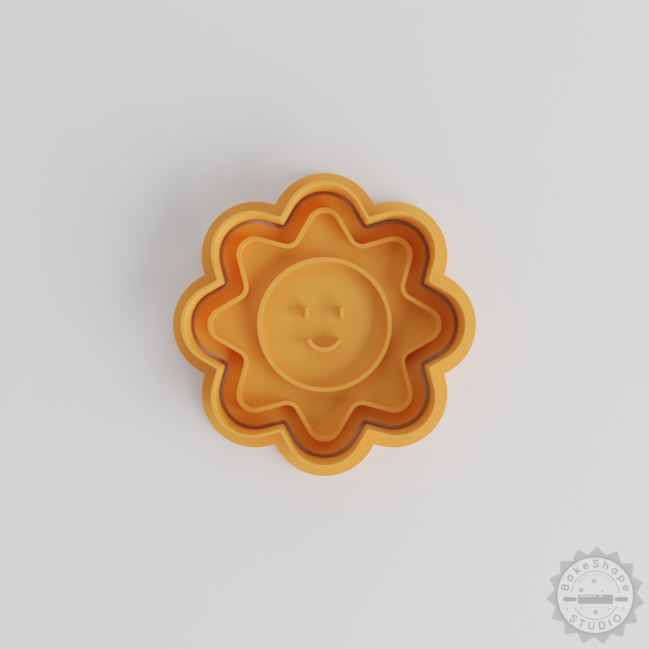 Kawaii Sun Shape Cutter and Stamp Set, Cookie and Fondant, 6-Piece, 3 Sizes