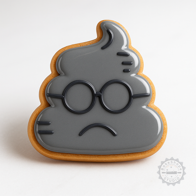 Decorated example 1 of Poop Shape Cutter and Stamp Set, 6-Piece Cookie Fondant Moulds, Emoji and Feces Design