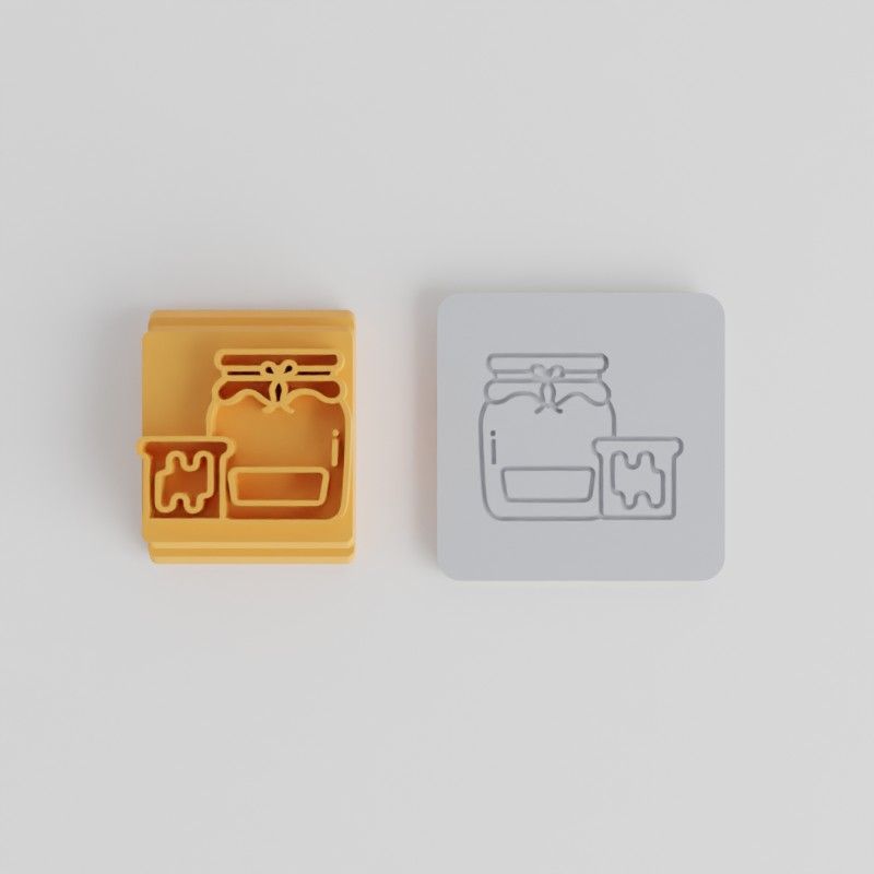 Jam Stamp Tile Set for Clay, Cookies, Fondant - 5 Motif Sizes 20-40mm, Perfect for Crafting and Baking