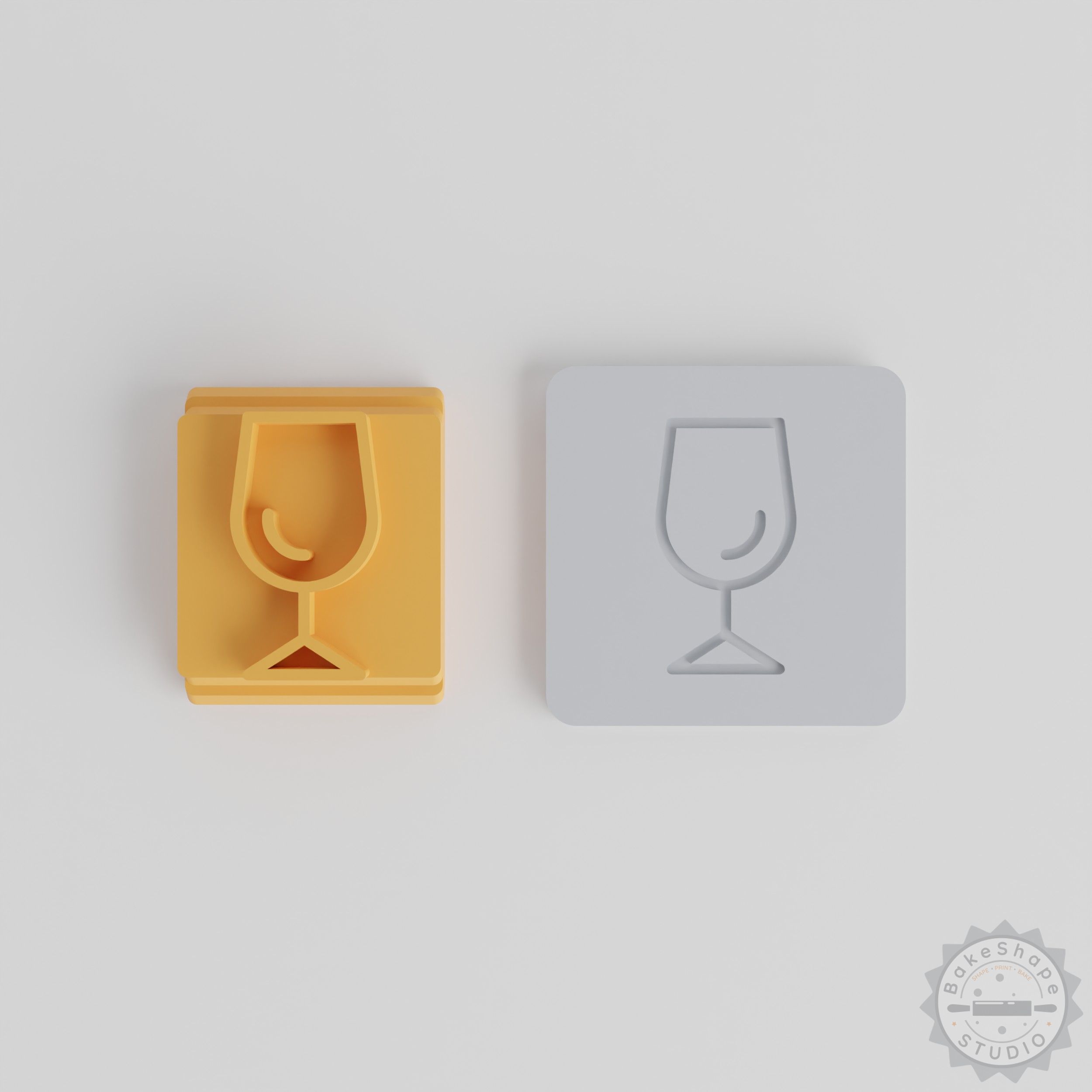Wine Glass Stamp Tile Set, 5 Sizes, Perfect for Clay, Cookies, Fondant