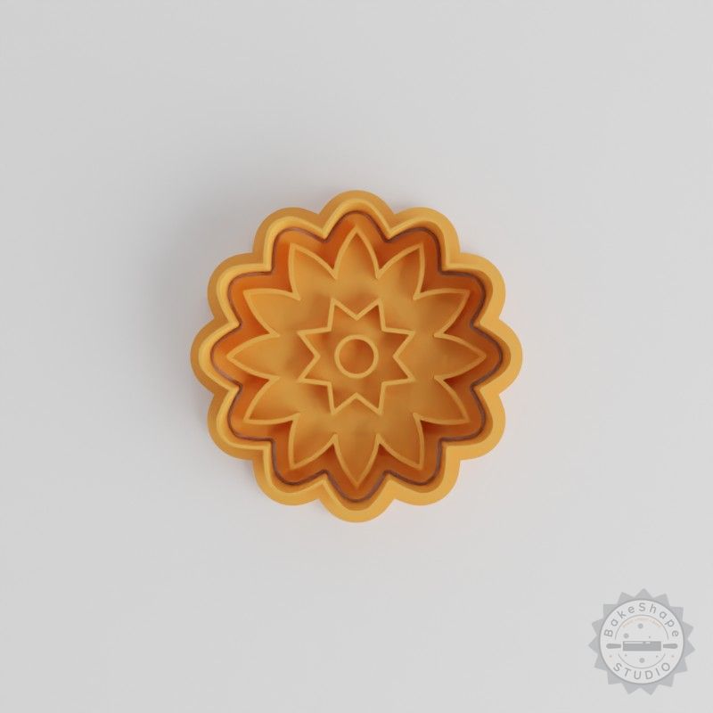 Flower Shape Cutter and Stamp Set, Perfect for Cookies and Fondant, 6 Pieces, 3 Sizes (S/M/L)