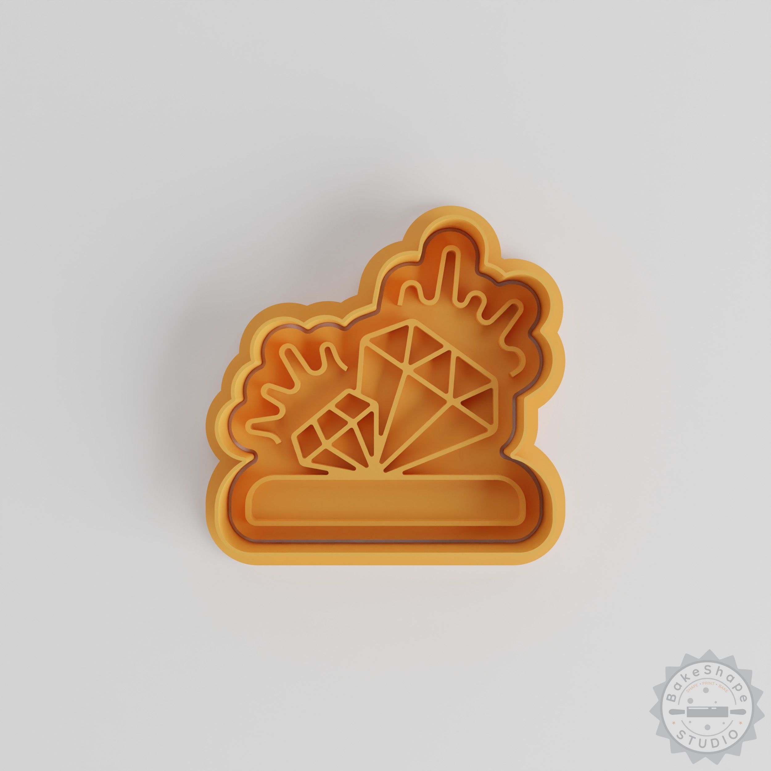 Diamond Shape Cutter and Stamp Set, Cookie Fondant Tool, 3 Sizes, Wedding Baking Accessory