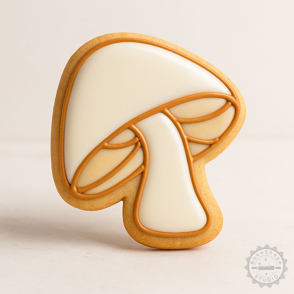 Mushroom shape cookie cutter and stamp set STL files for 3D printing with small, medium, and large sizes
