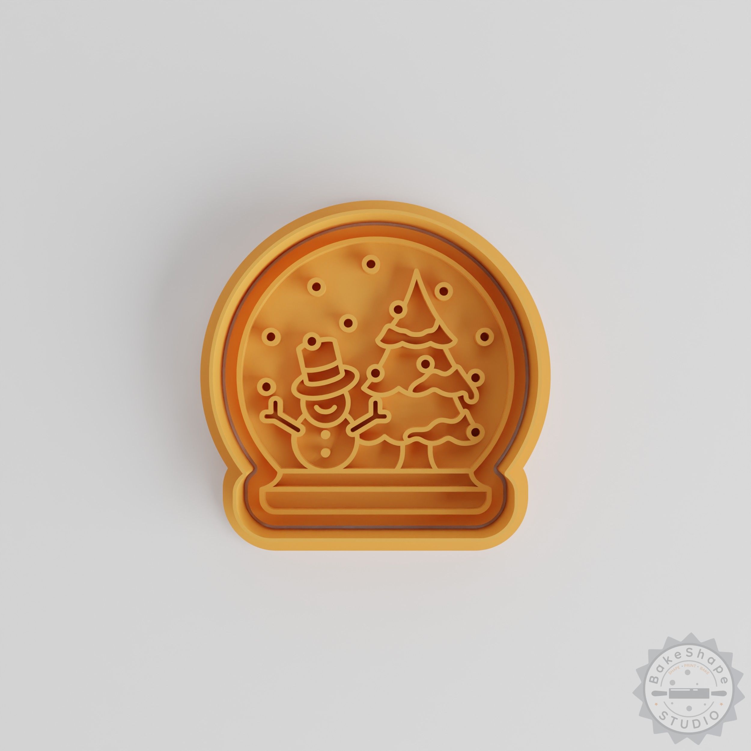 Snow Globe Cookie Cutter and Stamp Set, 6-Piece, Winter Baking, Holiday Ornament Design