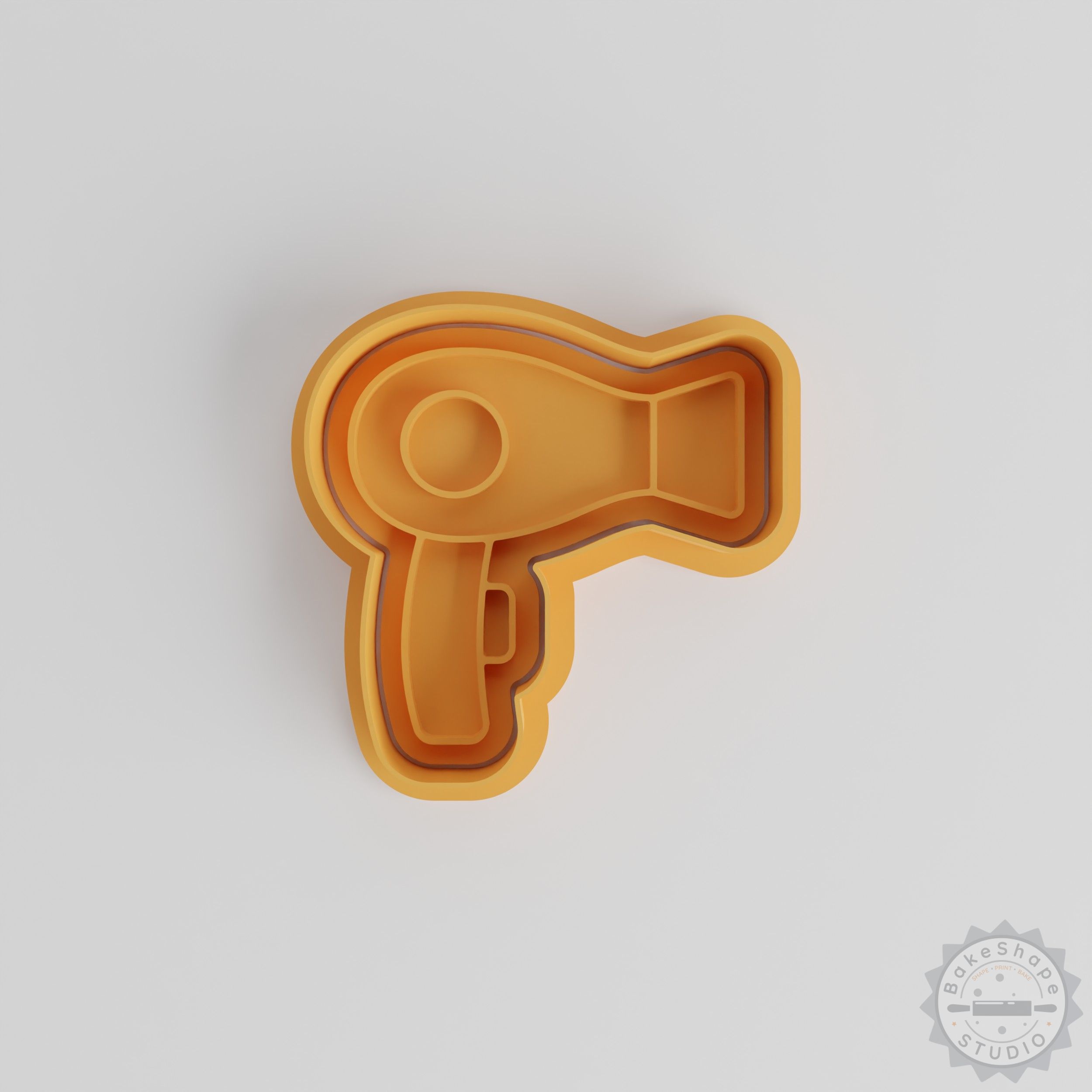 Set of 3 Hair Dryer Shape Cutters and Stamps for Cookies and Fondant, S/M/L