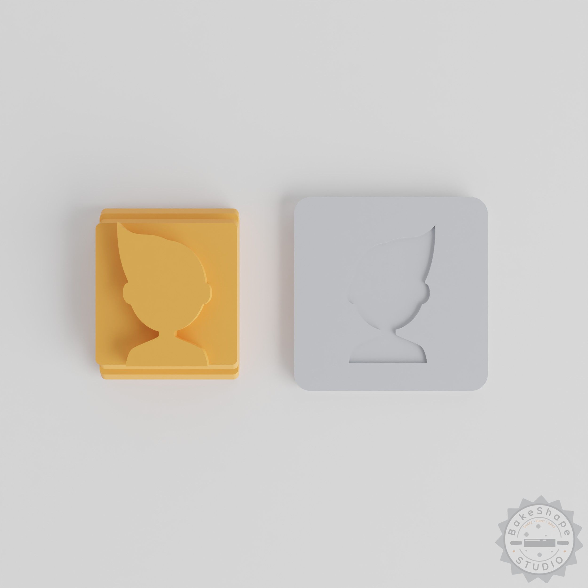 Human Stamp Tile Set, 5 Sizes for Clay Cookies Fondant, Male Avatar Profile Design