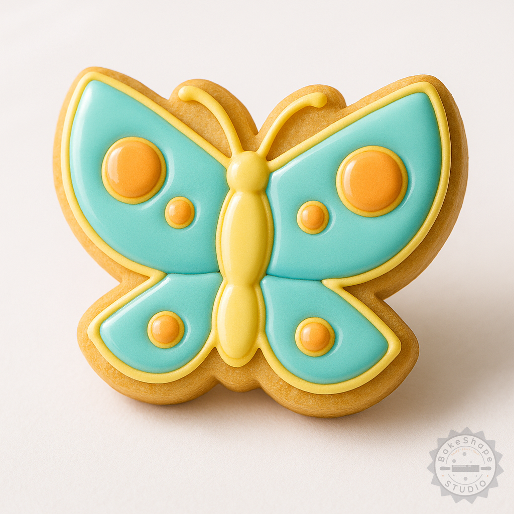 Decorated example 1 of Butterfly Shape Cutter and Stamp, 6-Piece Set for Cookies and Fondant, S/M/L Sizes