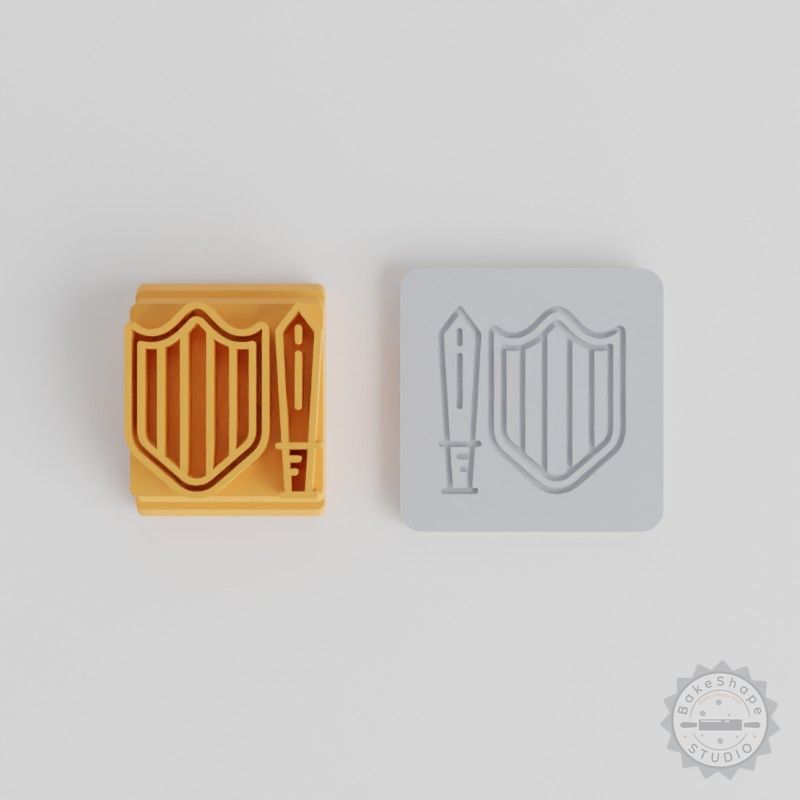 Sword and Shield Stamp Tile Set, Perfect for Clay and Fondant, 5 Sizes